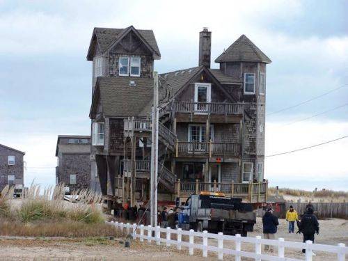 Serendipity takes a journey to its new lot in Rodanthe on Hatteras Island, NC.