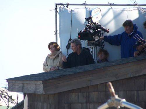 Two actors with movie camera